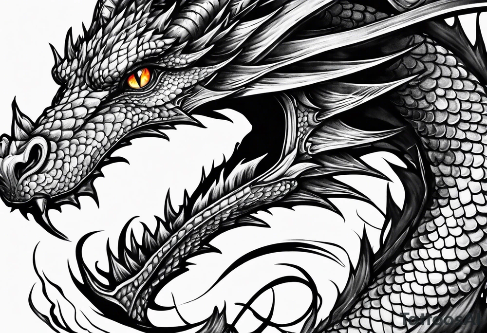Fire breathing dragon tattoo idea