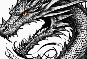 Fire breathing dragon tattoo idea