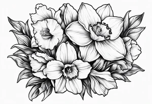 Daffodil birth flower chain tattoo idea