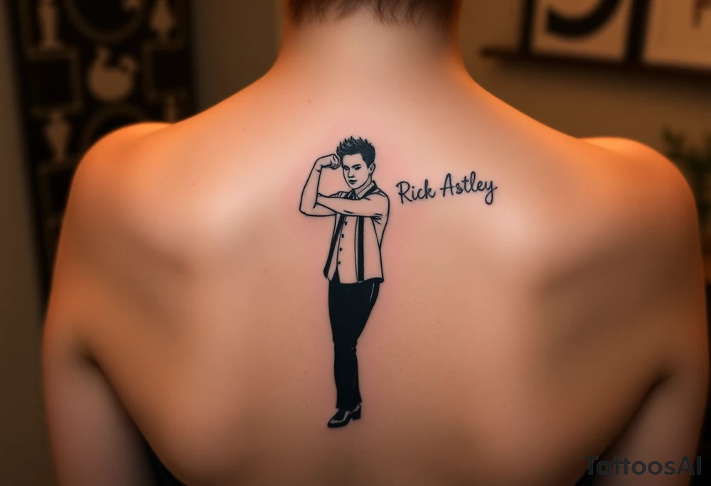Rick Astley Never Gonna Give You Up Dance Pose tattoo idea