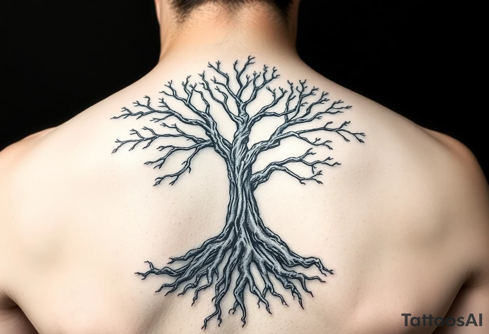 Tree, roots, branches - a lively organic style, combined with the official scheme of sephirot. tattoo idea