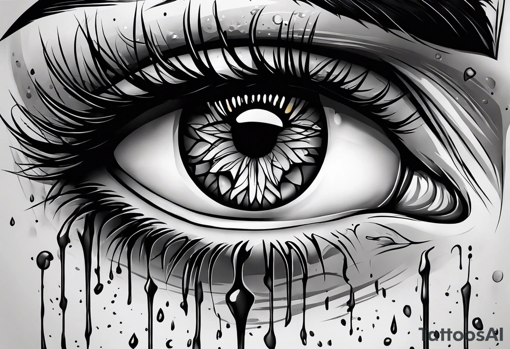 a crying eye tattoo idea