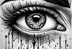 a crying eye tattoo idea