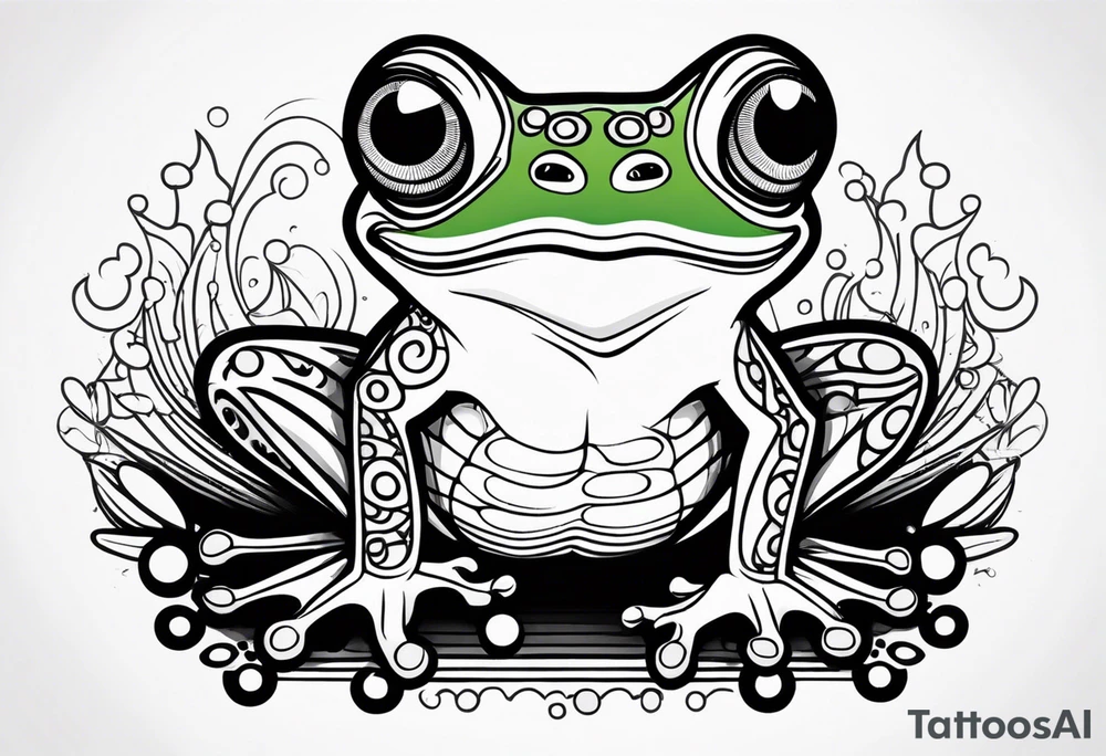 a psychedelic frog tattoo idea