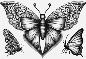 Butterfly wrap tattoos on heart overlay tattoo idea