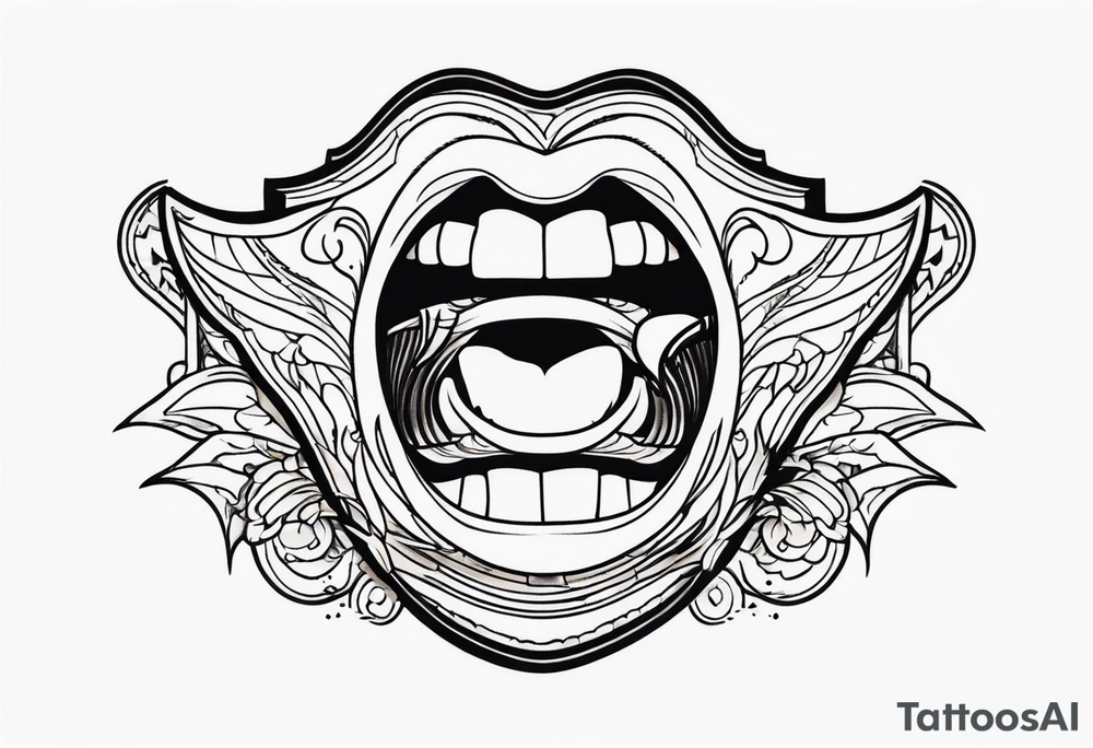 mouth singing tattoo idea