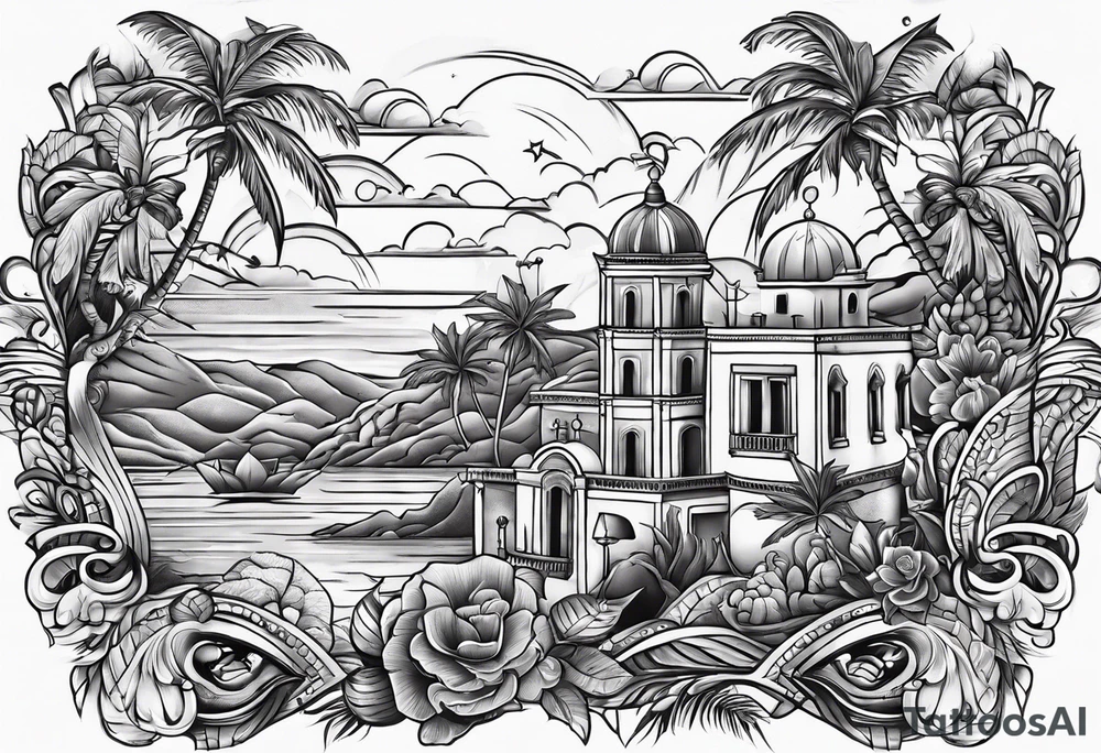 Puerto rico family lines friends tattoo idea