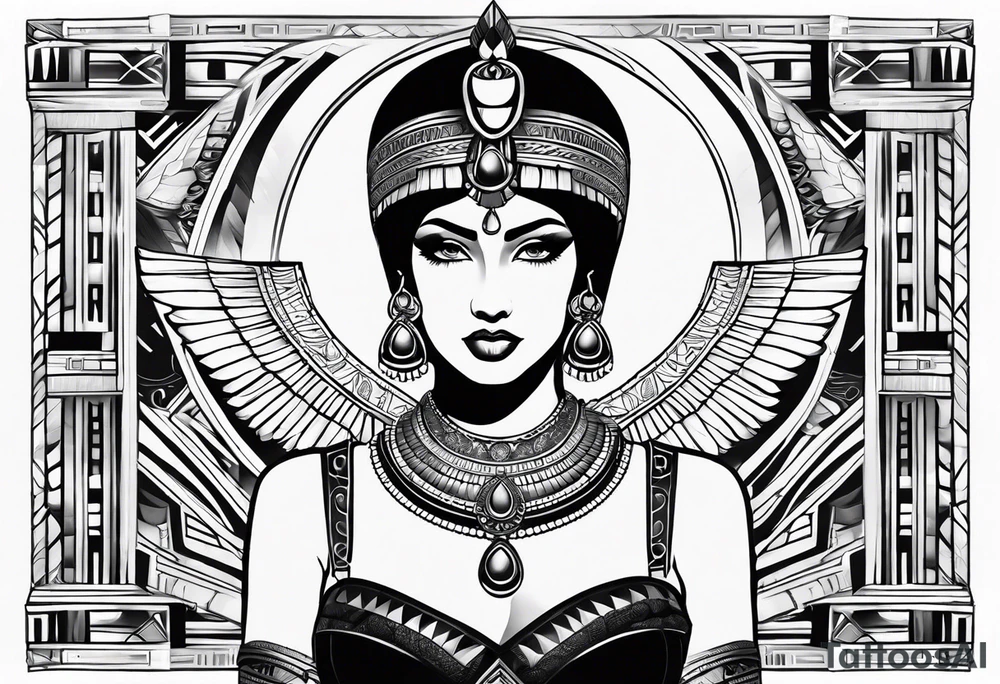 Cleopatra chest tattoo tribal tattoo idea