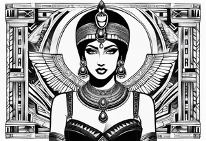 Cleopatra chest tattoo tribal tattoo idea