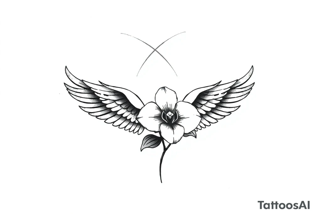 infinity loop with wings inside and an orchid tattoo idea