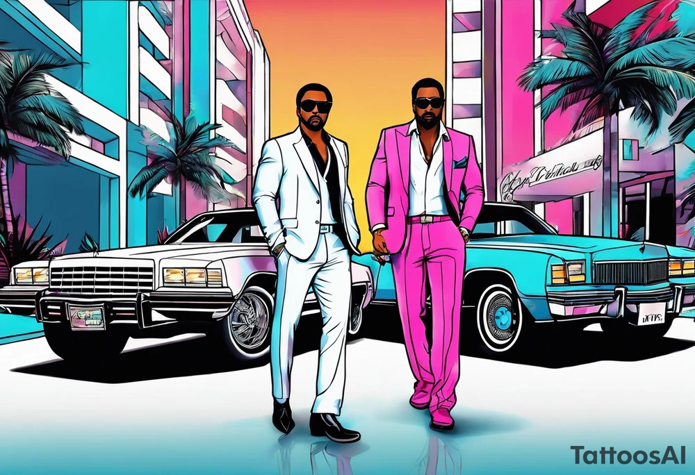 miami vice style party, no cars tattoo idea
