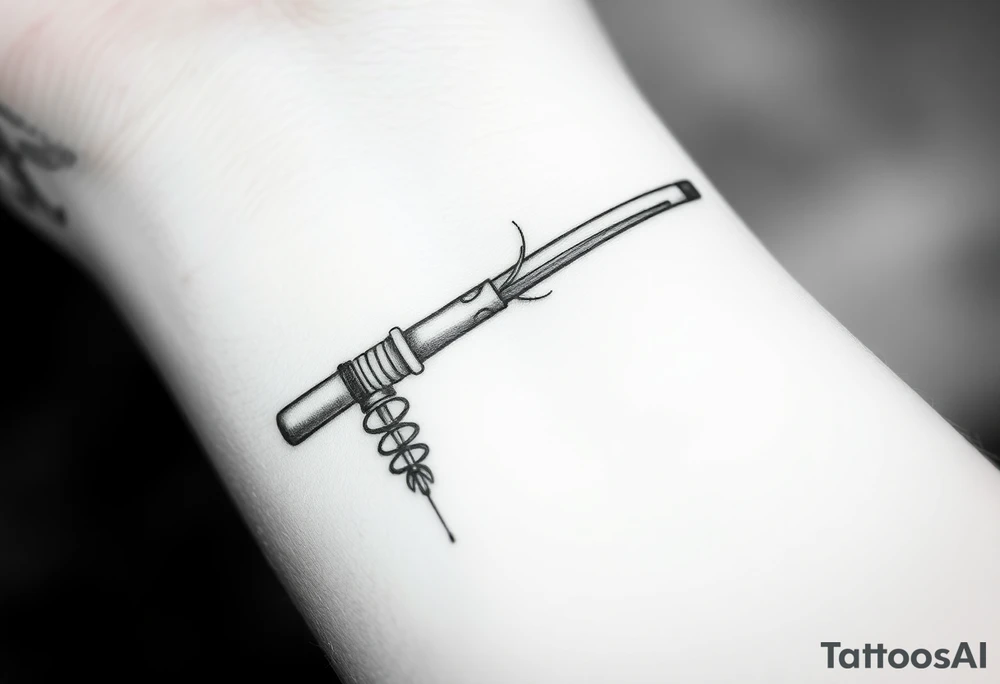 chinese chopsticks with ancient treatment about 5cm long , 1 cm wide
it goes into the anterior part of the left wrist tattoo idea