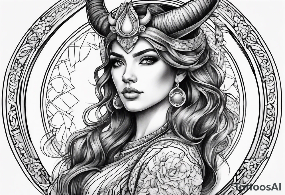 Feminine Capricorn tattoo tattoo idea