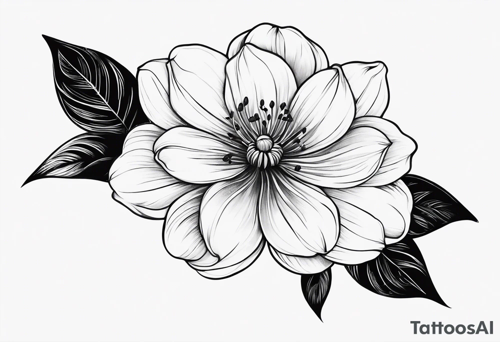 Small dainty flower across shoulder onto collar bone tattoo idea