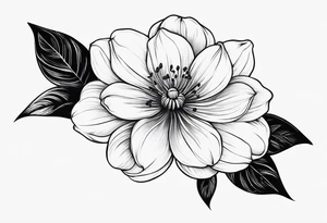Small dainty flower across shoulder onto collar bone tattoo idea