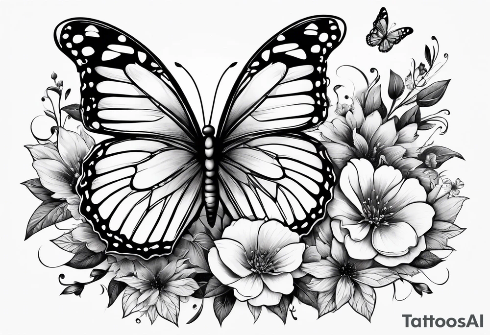 wing, flower, butterfly , tattoo idea