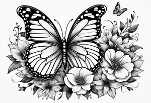 wing, flower, butterfly , tattoo idea