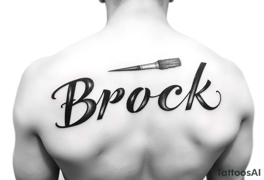 The name, Brock with makeup brush tattoo idea