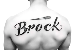 The name, Brock with makeup brush tattoo idea