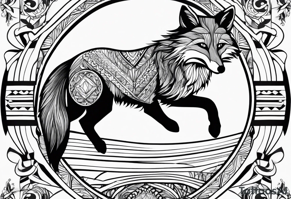 Fox jumping tattoo idea