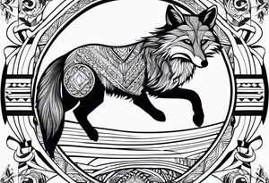 Fox jumping tattoo idea