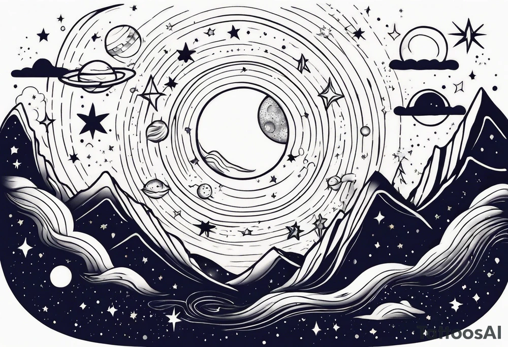 Celestial galaxy tattoo idea