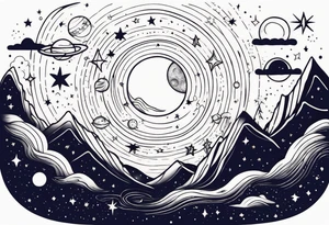 Celestial galaxy tattoo idea