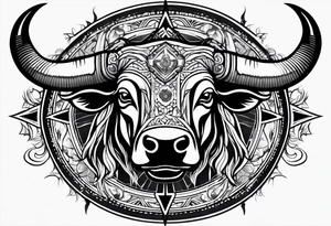 TAURUS BULL COMPASS tattoo idea