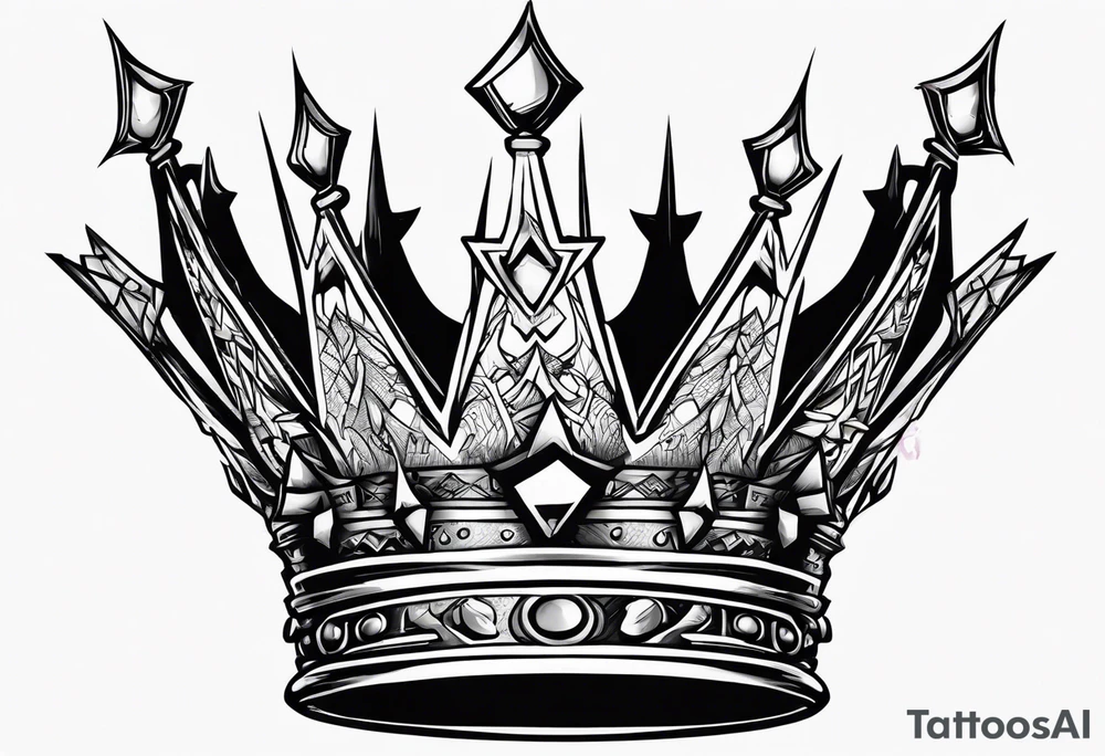 A pointy evil crown tattoo idea