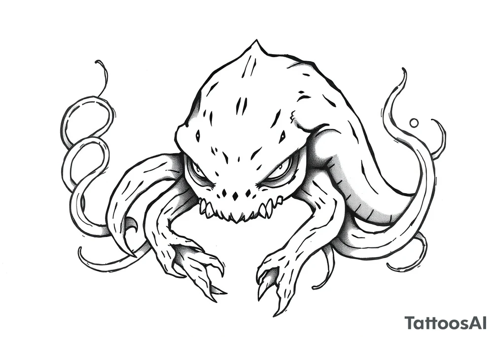 anthropomofic monster tattoo idea