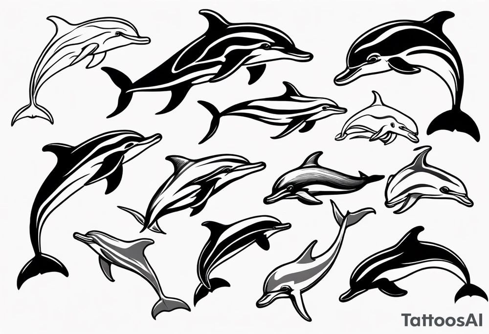 outline of a dolphin tattoo idea