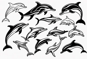 outline of a dolphin tattoo idea
