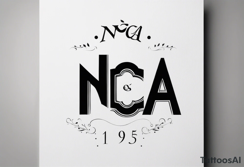 Initials NCA with date 9-15-16 tattoo idea