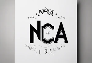 Initials NCA with date 9-15-16 tattoo idea