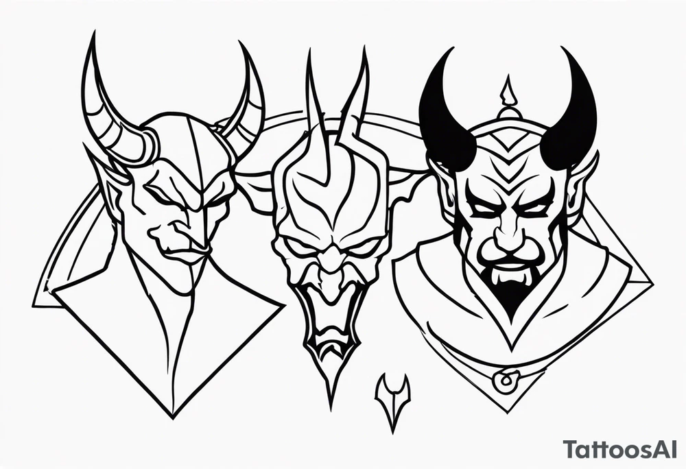 Devil & demon tattoo idea