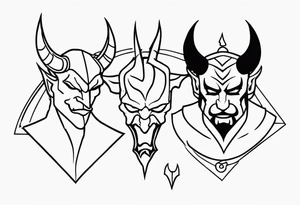 Devil & demon tattoo idea