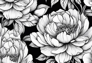 Celestial peonies tattoo idea