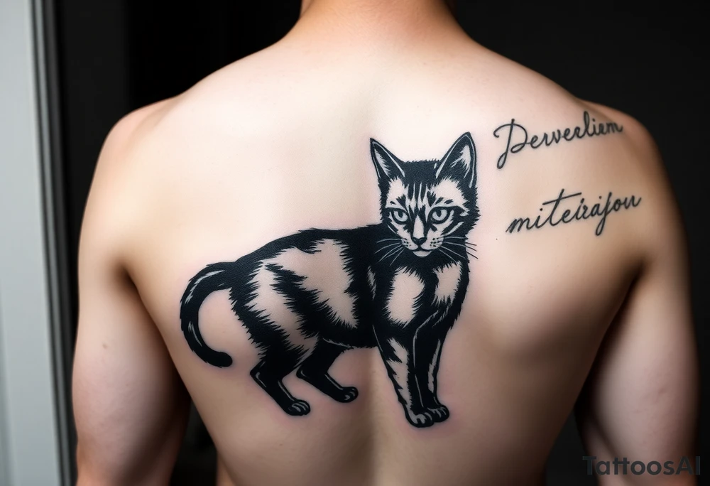 black cat tattoo idea