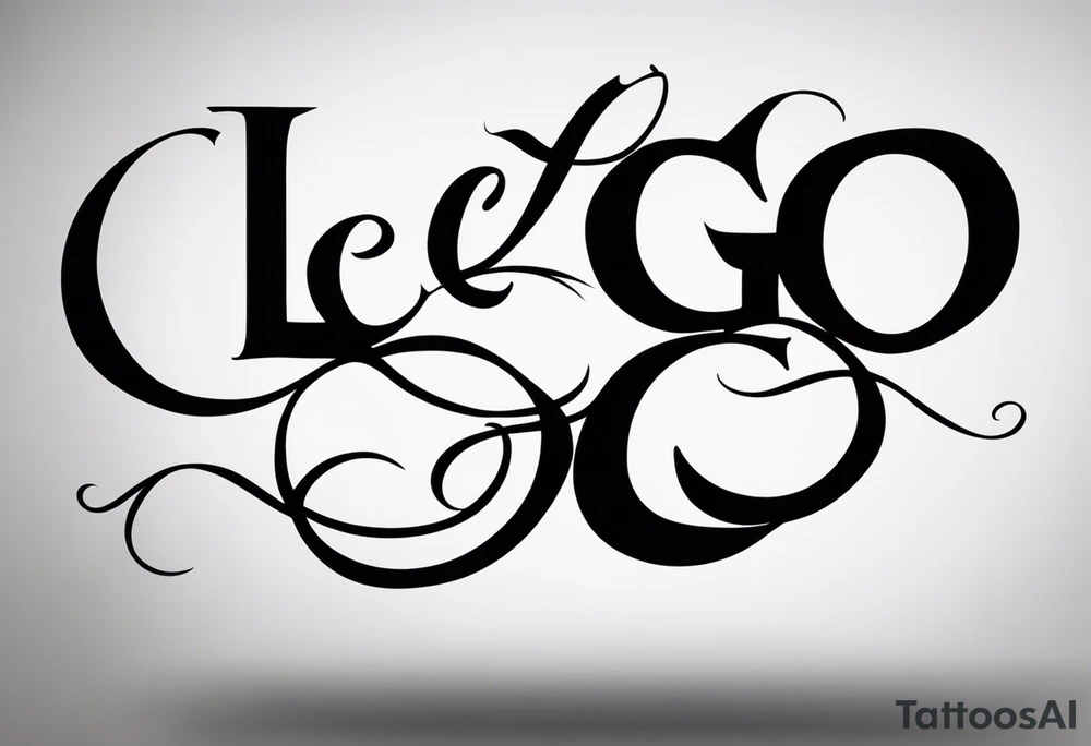 Elegant but simple design of the words Let Go tattoo idea