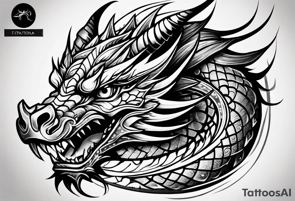 Dragon face tattoo idea