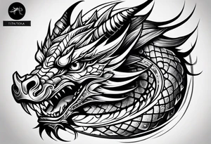 Dragon face tattoo idea