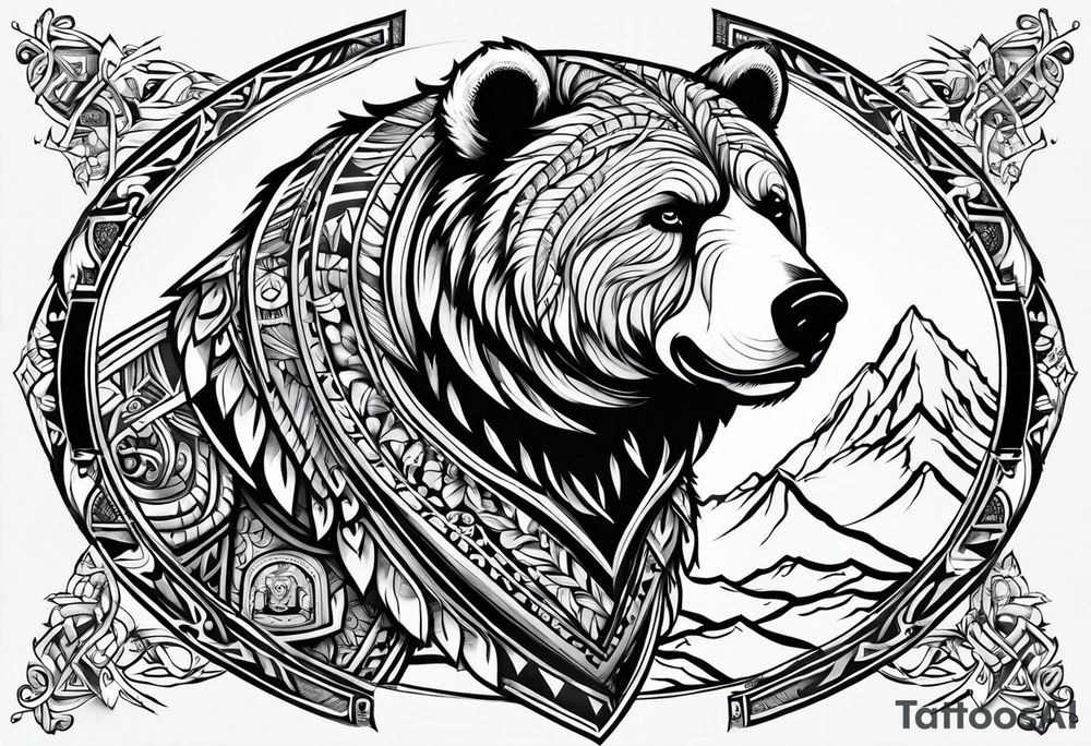 Snow bear warrior tattoo idea