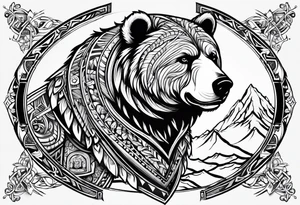 Snow bear warrior tattoo idea