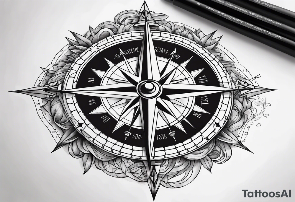 Nautical compass tattoo idea