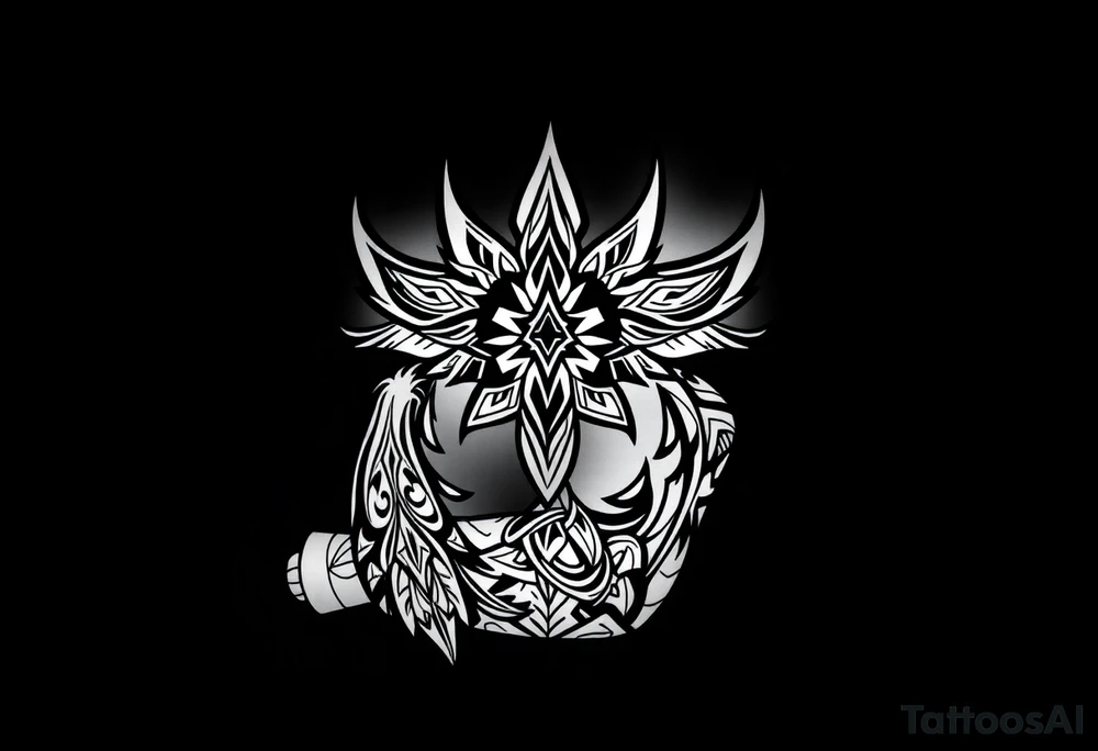 bold line dark witchstyle tattoo idea