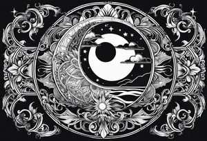 Sun and moon tattoo idea