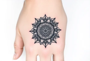 intricate mandala with sacred geometry and cosmic elements tattoo idea