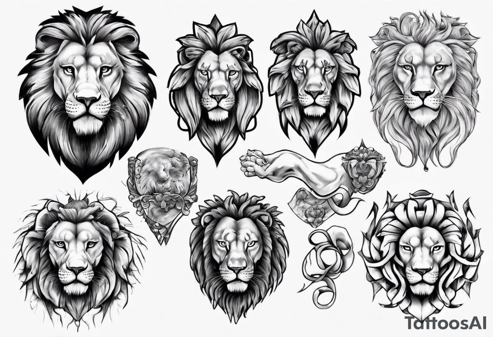 lion statue tattoo idea