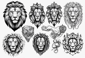lion statue tattoo idea