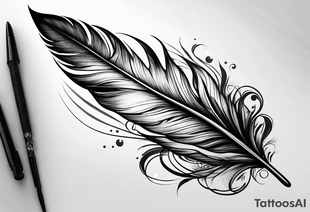 Folded feather tattoo idea